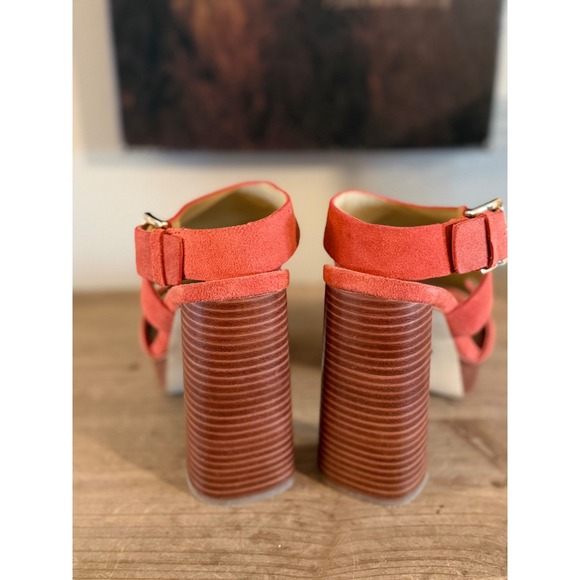 Michael Kors Coral Suede Platform Block Heel Sandals Women's Size 6M - Picture 5 of 7